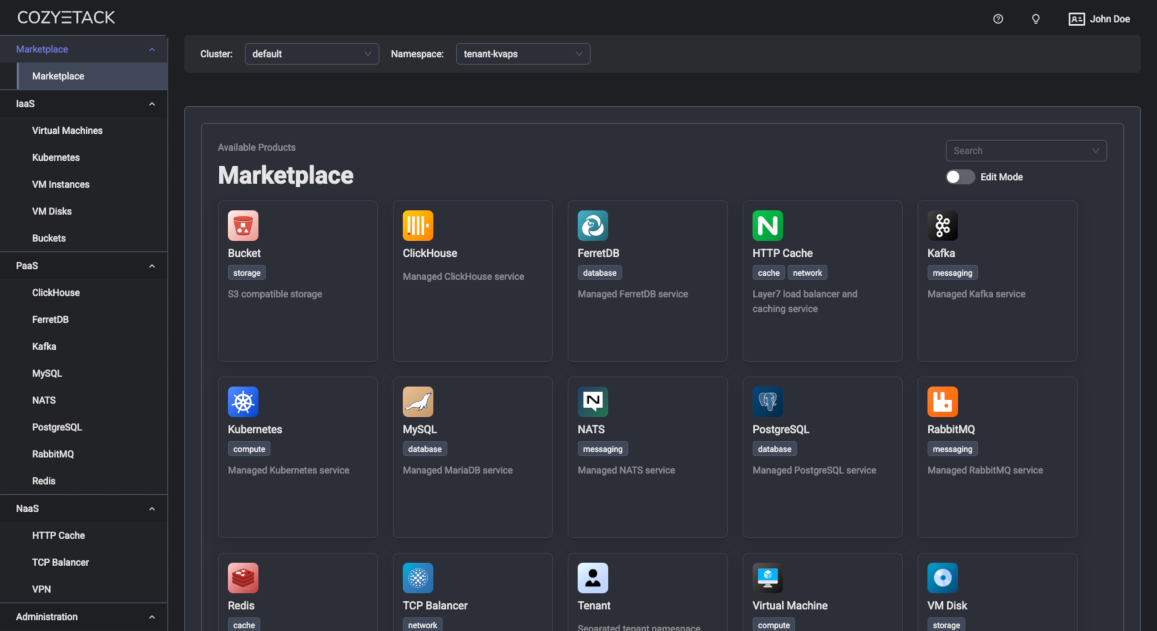 Cozystack Dashboard